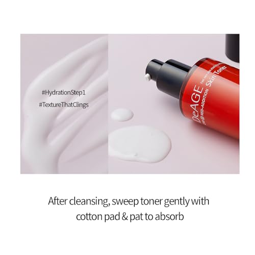 CHARMZONE DeAge Red Addition (New Version) Korean Skincare Set ? Anti-Aging Toner & Emulsion Duo (100ml / 3.38 fl.oz) with Red Wine, Pomegranate & Tomato for Hydration, Firming & Radiance