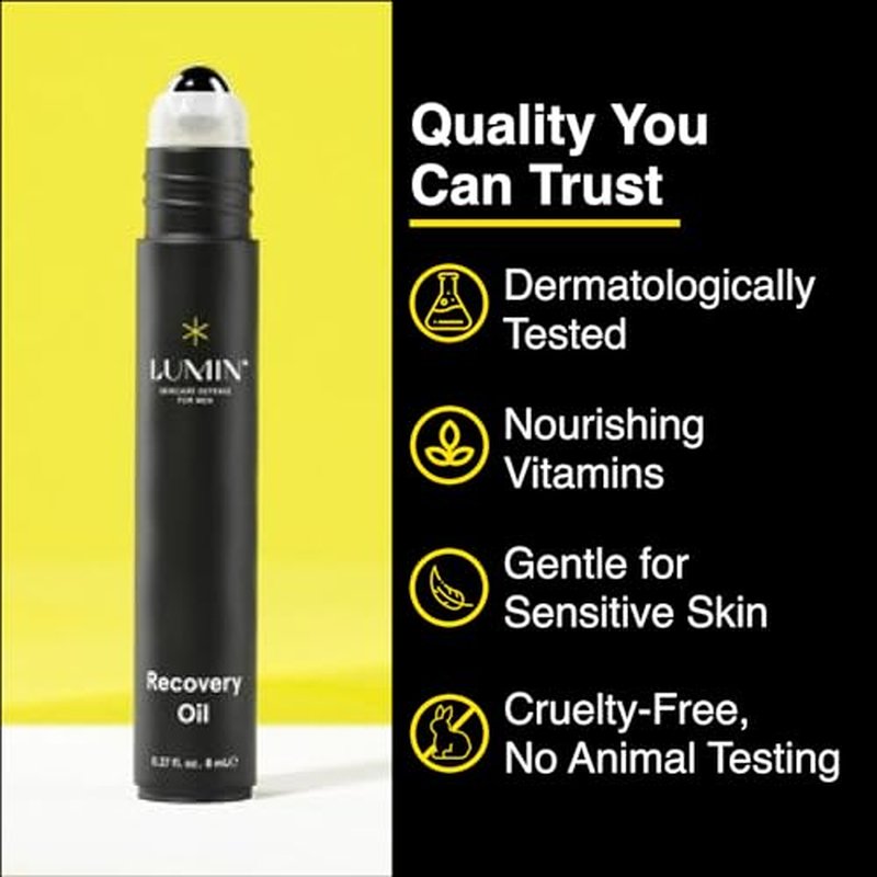 Lumin Recovery Oil for Men ? Hydrating Face Oil Stick with Squalane & Argan Oil, Nourishing Moisture for Dry or Tired-Looking Skin, Travel-Friendly, 8ml