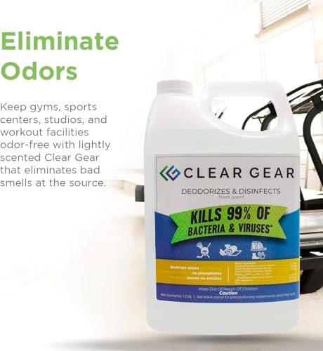 Clear Gear Disinfectant & Deodorizer for Sports Equipment 128 Fl Oz (1 Gallon) - EPA-Registered