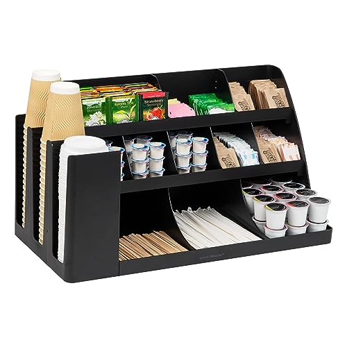 Mind Reader Black Large 14-Compartment Coffee & Condiment Organizer
