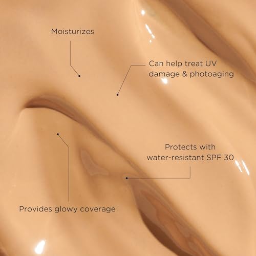 Tinted Mineral Sunscreen with Non-Nano Zinc Oxide, SPF 30 Face Moisturizer, GLOW ME by FRE Skincare (Medium-Deep) - Hydrating Lightweight Face Cream for Smoother & Glowing Skin - Reef-Safe Sunscreen