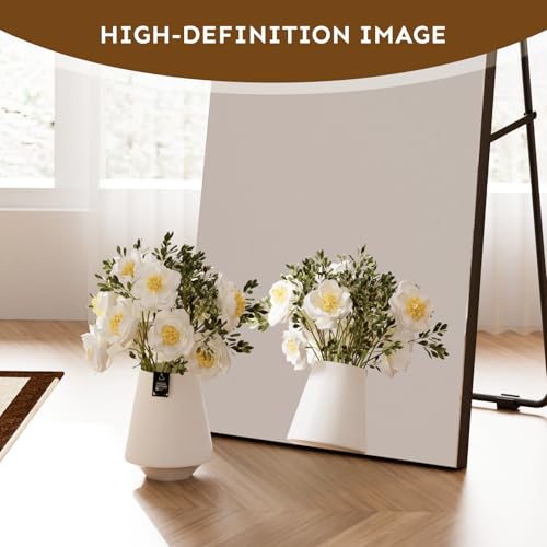Frameless Full Length Mirror with Stand - 56 x 18 Inches, Crystal Clear Reflection