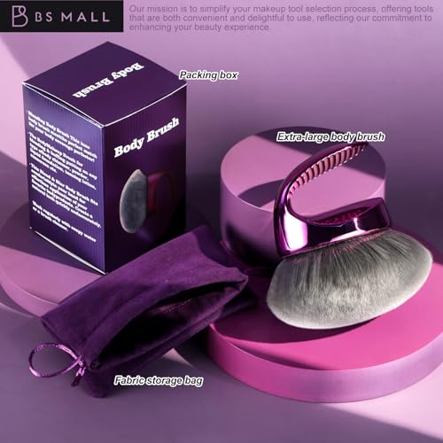 BS-MALL Extra-Large Multi-Purpose Body Brush ? Luxury Travel-Friendly Self Tanning & Loose Powder Makeup Brush with Super Soft Bristles for Daily Use & Even Application