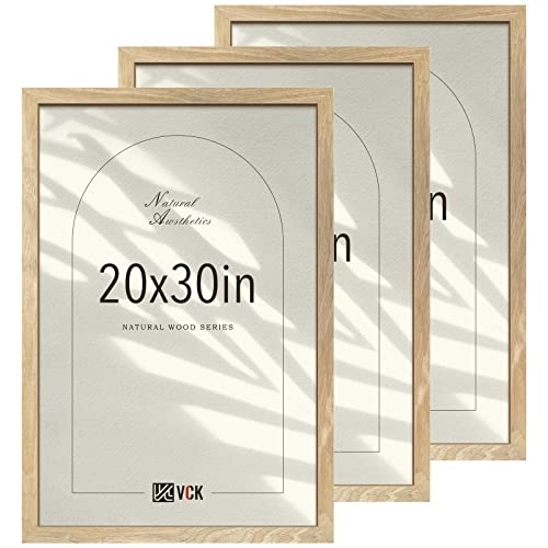VCK 20x30 Poster Frame Set of 3 - Natural Solid Wood Wall Hanging