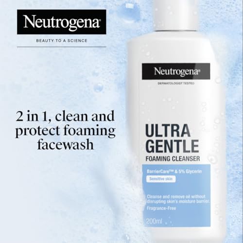 Neutrogena Ultra Gentle Foaming Cleanser for All Skin Types – Gentle Daily Face Wash