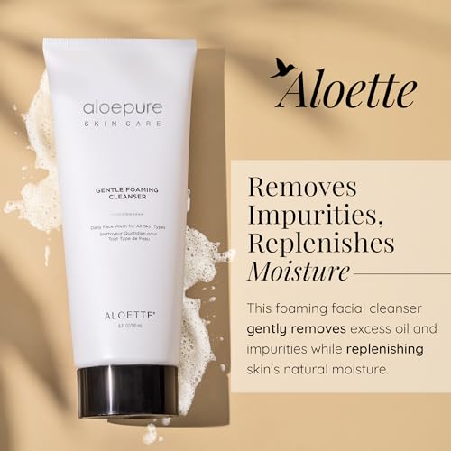 Aloette Gentle Foaming Facial Cleanser with Green Tea & Aloe Vera - 6 fl oz Skin Rejuvenation