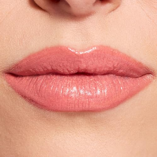 Revolution Beauty London, Pout Lip Gloss Stick, Pigmented High-Shine Formula with Hyaluronic Acid & Vitamin E, Vegan & Cruelty-Free, Shimmer Peach Sorbet Nude, 0.1 fl oz