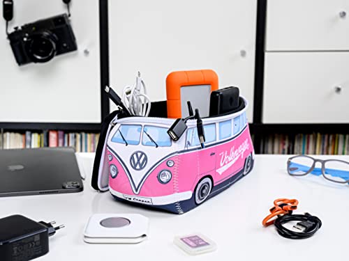 BRISA VW T1 Bus Camper Toiletry Bag Large Pink Waterproof Cosmetic Case