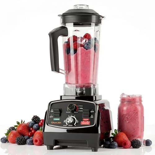 WantJoin Black Commercial Blender 70oz 1800W High Power Ice Crushing Smoothie Maker