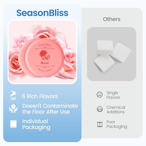 SeasonBliss Shower Steamers Set 30 PCS with 6 Scents - Shower Bombs for Women, Variations Included