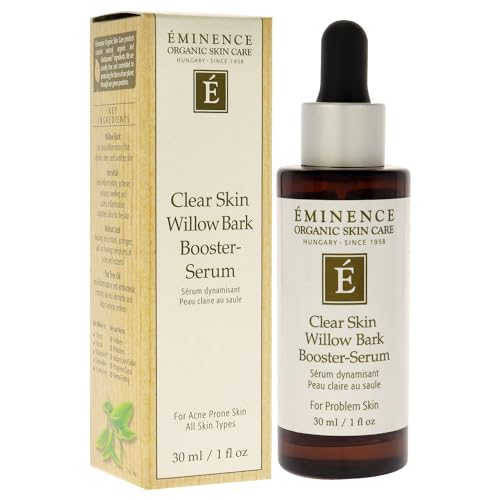 Organic Clear Skin Serum with Willow Bark and Tea Tree Oil - Promotes Acne-Free, Elastic Skin