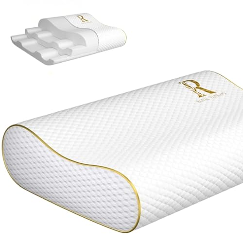 Queen Memory Foam Cervical Pillow for Neck Pain Relief 24x14x5 Inches - Contour Support