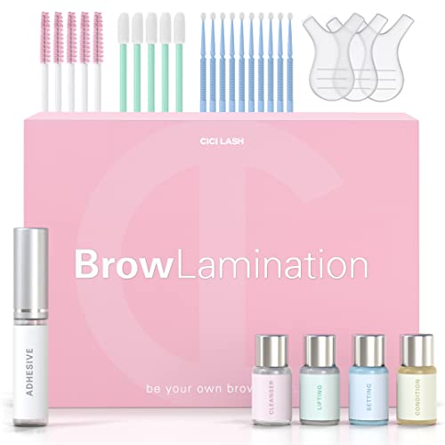 Lash Lift Kit & Brow Lamination Kit Bundle | Semi-Permanent Salon Grade Supplies for Perming, Curling, and Lifting Eyelashes | Professional DIY Eyebrow Lamination with Keratin Conditioning for Fuller,
