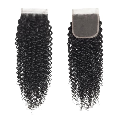 18 Inch Kinky Curly HD Lace Closure Human Hair Extensions - Pre Plucked & Baby Hair