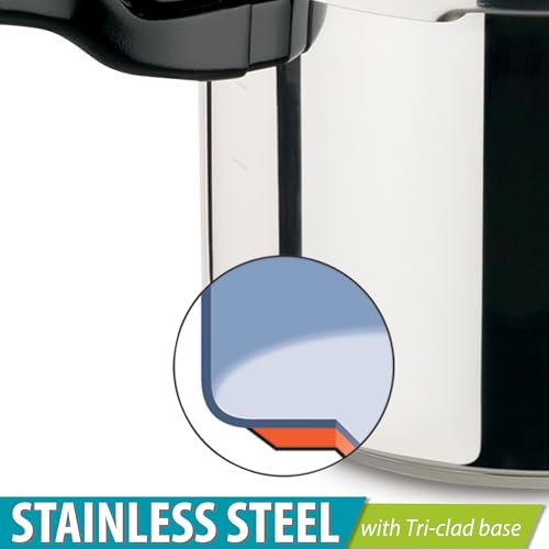 6 Quart Stainless Steel Pressure Cooker - Fast & Easy Cooking