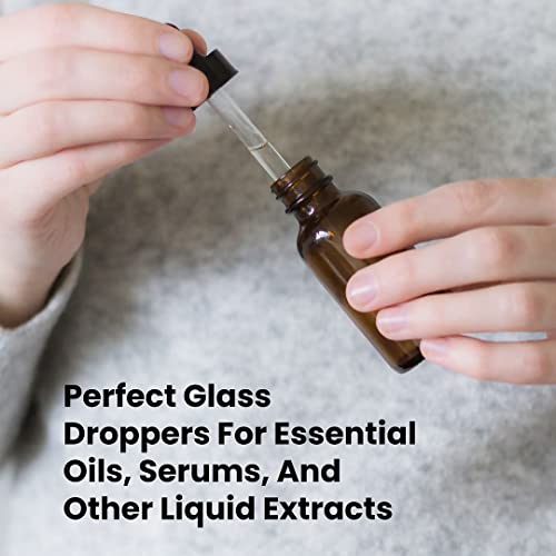 CULINAIRE Glass Dropper Bottles Amber Glass Eye Dropper Bottles for Essential Oil Serum and Liquid Extract, 1oz, Pack of 24
