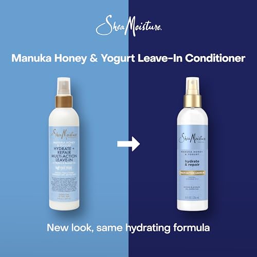 SheaMoisture Multi-Action Leave-In Conditioner Manuka Honey And Yogurt For Damaged Hair Sulfate Free Conditioner Spray 8 Oz,(Pack of 2)