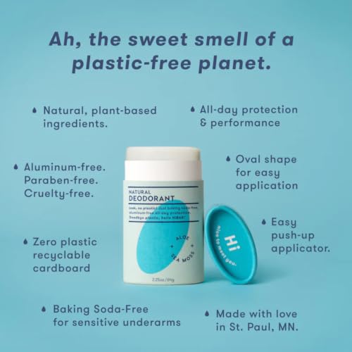 HiBAR Sensitive Deodorant Pack of 3 - Plastic-Free, Aluminum-Free, 2.25 Oz Each