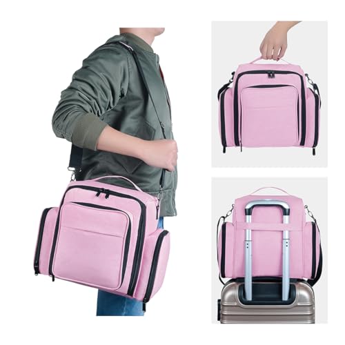 Pink Nail Polish Organizer Case for 60 Bottles with Detachable Bags - Travel & Storage