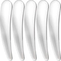 5pcs Mini Metal Makeup Spatula, Reusable Cosmetic Cream Spatulas Spoon, Skincare Scoop Applicator Facial Massage Beauty Tools for Mixing and Sampling Face Eye Cream- Silver