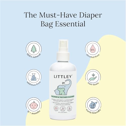 Littley Pacifier & Teether Cleaner Spray 8 fl oz - Hypochlorous (HOCl) Gentle Disinfectant