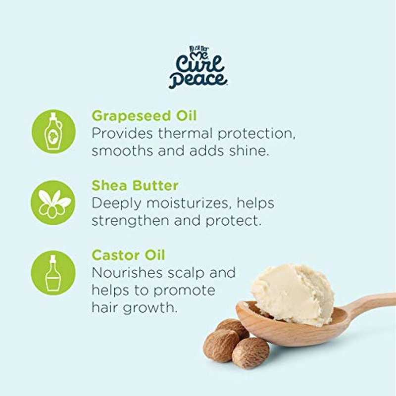 Just For Me Curl Peace Nourishing Hair & Scalp Butter (3 Pack) - Hydrates & Soothes, Contains Grapeseed Oil, Shea Butter, Castor Oil, Prevents Breakage, Increases Softness, No Animal Testing, 4 oz