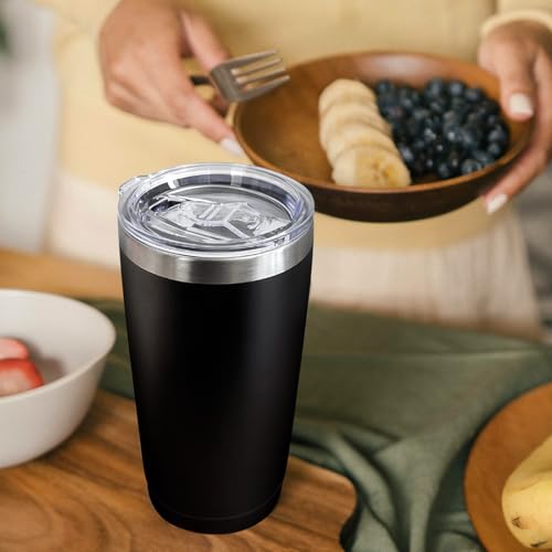 20 Pack Stainless Steel Travel Tumblers 20oz with Lids & Straws - Insulated Coffee Mugs for Gifts