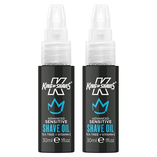 2 Fl Oz Sensitive Shaving Oil Duo Pack - Vitamin E & Tea Tree for Smooth, Precise Shaving