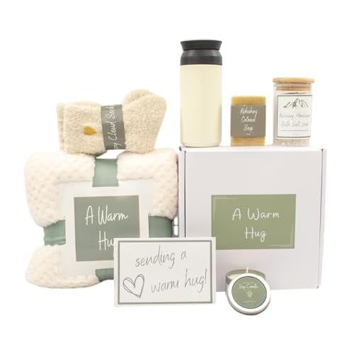 A Warm Hug Gift Box for Women - Cozy, Relaxing Self Care, Get Well, Sympathy, Thinking of You - Thoughtfully Curated Box for Her