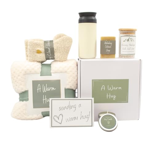 Self-Care Gift Box for Women - Cozy Blanket, Candle, Spa Essentials, Thoughtful Present