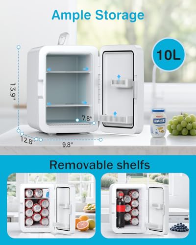 Antarctic Star White 10L Portable Mini Fridge for Cosmetics & Drinks