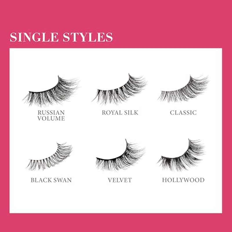 KISS Lash Couture LuXtensions Collection False Eyelashes, Flat Lash Technology, Super Slim Lash Band, Real Lash Extension Fibers, Reusable, Style ¡®Cashmere¡¯, 14mm, 1 Pair Strip Lashes (Pack of 2)