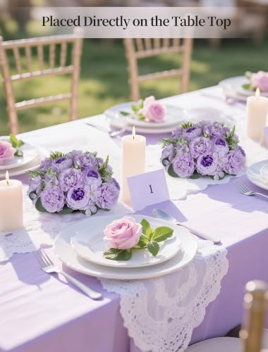 BLOSMON Lilac Flower Balls for Wedding Centerpieces - 10 Pcs, 9.5 Inch