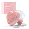 Heart Face Clean Pro? - Electric Silicone Facial Scrubber for Acne with 7000+ Sonic Pulses - IPX7 Waterproof Rechargeable Exfoliator with Slip-Free Grip, 3 Speed Settings & Phthalate-Free - Rose