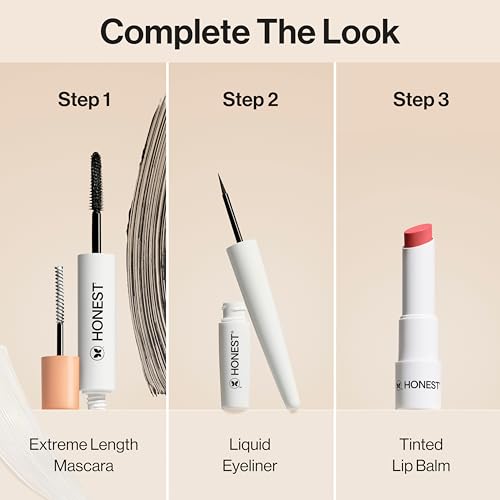 Honest Beauty Longlasting Liquid Eyeliner | Smudge + Flake Proof, Precise Application | Hypoallergenic, Vegan, + Cruelty Free | Black, 0.58 fl oz