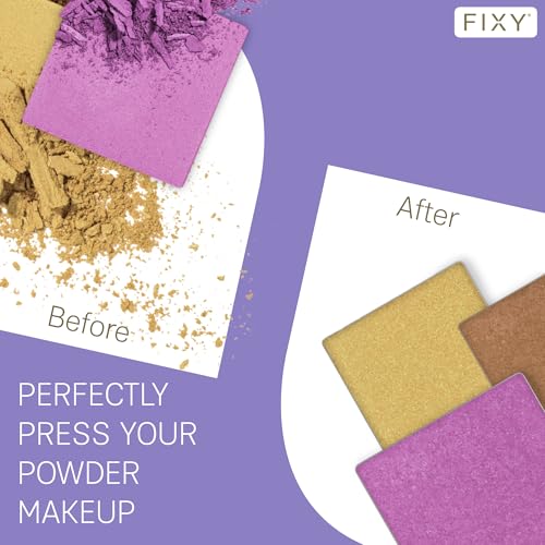 FIXY Makeup Repair Kit ? Repress Eyeshadows, Blush & Highlighter | Save Broken Makeup, Depot in Magnetic Palette | Includes Press, Square Pans, Binder Spray | Reusable, Travel-Friendly