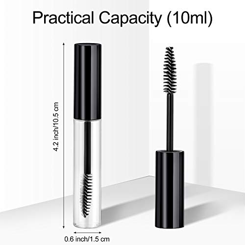 Black 40 Pcs 10ml Empty Mascara Tubes with Wand and Accessories