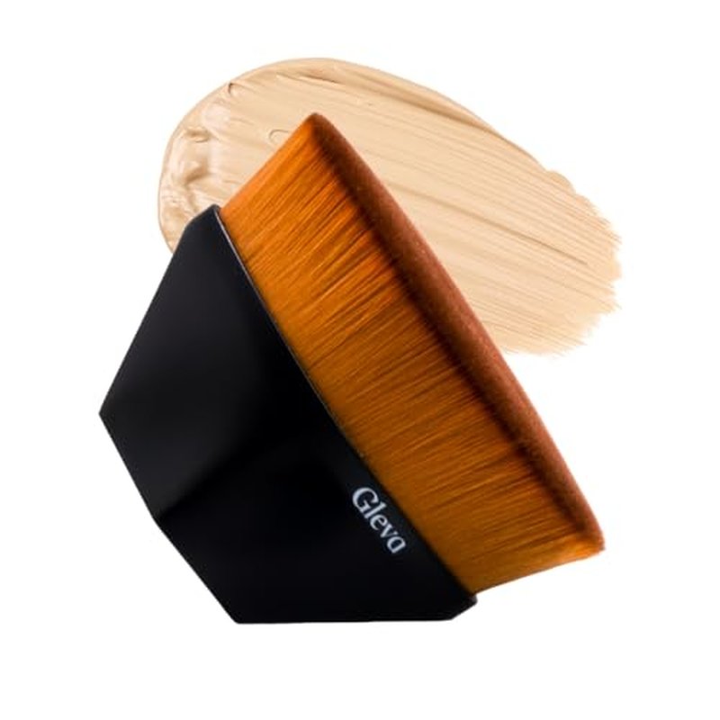 Foundation Makeup Brush, Kabuki Hexagon Face Blush Liquid Powder Foundation Brush for Blending Liquid, Cream or Flawless Powder Cosmetics (Black)