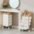 Gold 5-Tier Rolling Makeup Organizer Cart with 4 Drawers and 9 Compartments