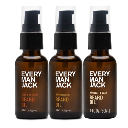 Men's Hydrating Beard Oil Gift Set - Sandalwood, Bourbon, Vanilla Cedar 3pk