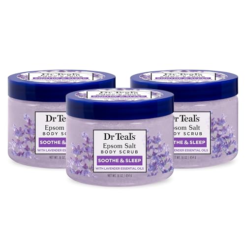 Dr Teal's Lavender Epsom Salt Body Scrub 16oz Pack of 3 - Relaxing & Moisturizing