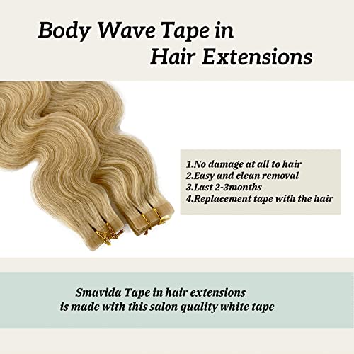 18" Tape in Hair Extensions Remy Platinum Blonde 20pcs/40grams