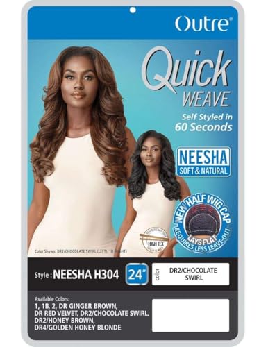 Outre Synthetic Quick Weave Half Wig - Neesha H304 in Chocolate Swirl