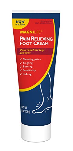 MagniLife Pain Relieving Foot Cream - 8 oz Tube, Sore Feet & Leg Relief, Moisturizing & No Petroleum