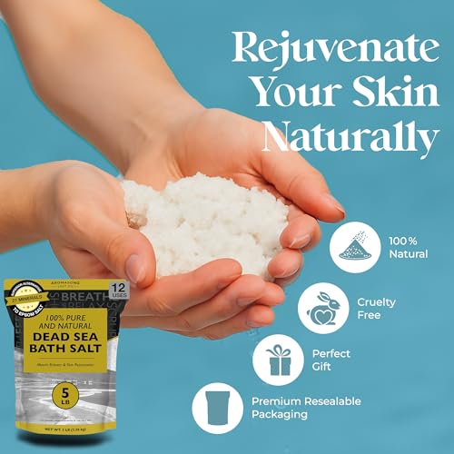 Unscented Dead Sea Bath Salt 80oz - Pure Mineral Soak for Relaxation & Skin Care