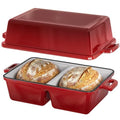 Red Double Dutch Oven for Sourdough Bread Baking - Enameled Cast Iron