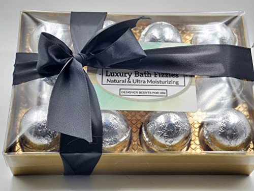 Men's Organic Bath Bomb Set - 12 Designer Fragrances for Relaxing Spa Experience