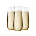 Clear 9oz Recyclable Plastic Champagne Flutes - Pack of 48