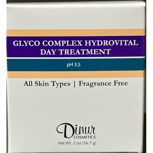 Dinur Cosmetics Glyco Complex Day Treatment Lightweight Moisturizing Cream with Glycolic Acid Exfoliating & Hydrating Formula for Smoother Radiant Skin Ideal for Use Under Makeup or Alone 2 OZ