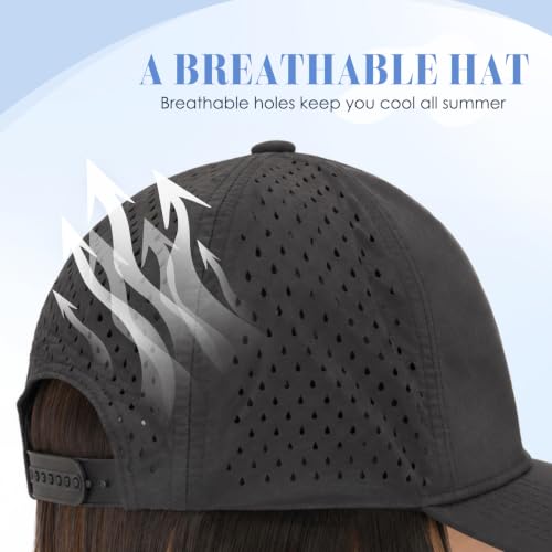 Quick Dry Baseball Cap Wigs for Women - Black & Brown 8 Inch Short Bob Style with Ventilated Design